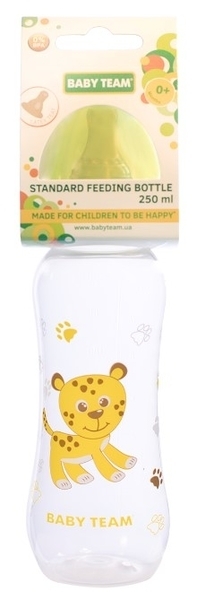 Пляшка з латексної соскою Baby Team, 250 мл, салатовий (1310) - Pampik - 2