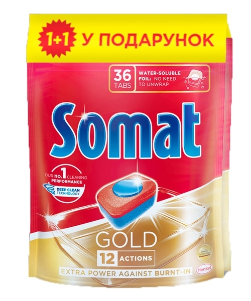 

Таблетки для посудомоечных машин Somat Duo Gold, 72 шт. (2 уп. по 36 шт