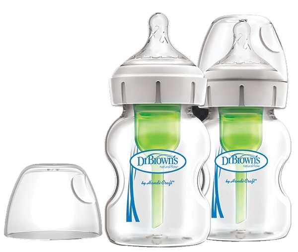Скляна пляшка для годування Dr. Brown's Options, з широкою шийкою, 150 мл, 2 шт. (WB52700-P2) - Pampik