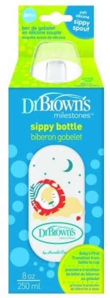 Бутылочка-поильник Dr. Brown's Options+ Лев, с узким горлышком, 250 мл (SB81097-P12) - Pampik - 2