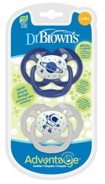 Пустушка Dr. Brown's Advantage, з підсвічуванням, 6-12 міс., блакитний, 2 шт. (PA22004-INTLX) - Pampik - 5