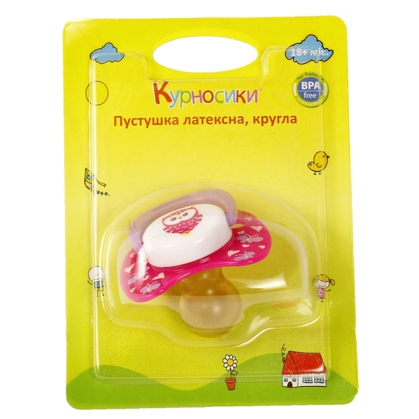 Пустышка латексная Курносики Сова, круглая, 0-6 мес., розовый (7217/0-6 рож) - Pampik - 3