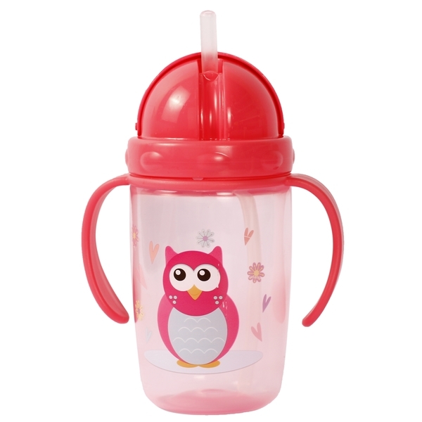 Поїльник-непроливайка Курносики, з ручками і силіконовою соломинкою, 360 мл, рожевий (7224 пик) - Pampik - 2