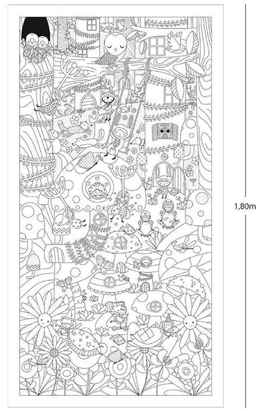 Большая раскраска-постер Apli Kids Волшебный сад, 180х96,5 см, зеленый (16606) - Pampik - 2