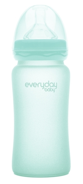 Скляна пляшка для годування Everyday Baby із силіконовим захистом, 150 мл, сірий (10211) - Pampik