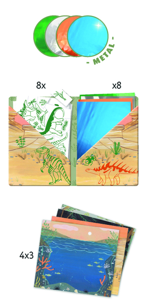 Художественные патчи Djeco Металлизированные Динозавры (DJ09463) - Pampik - 2