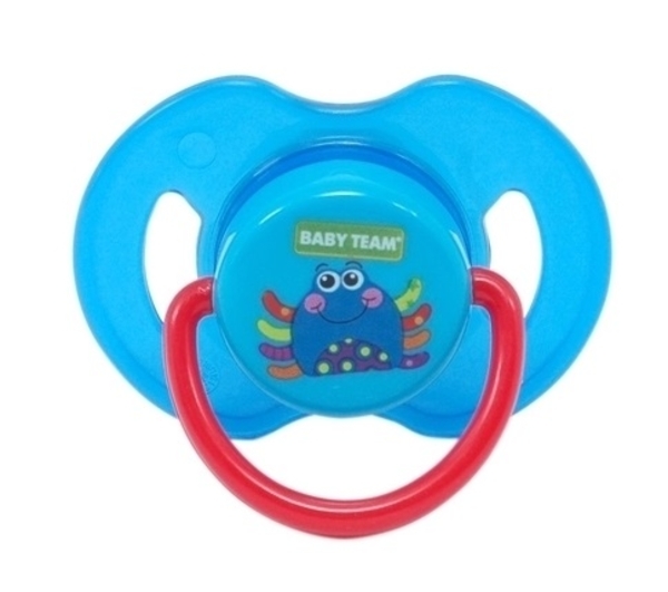 Пустушка латексна ортодонтична Baby Team, синій (3200) - Pampik