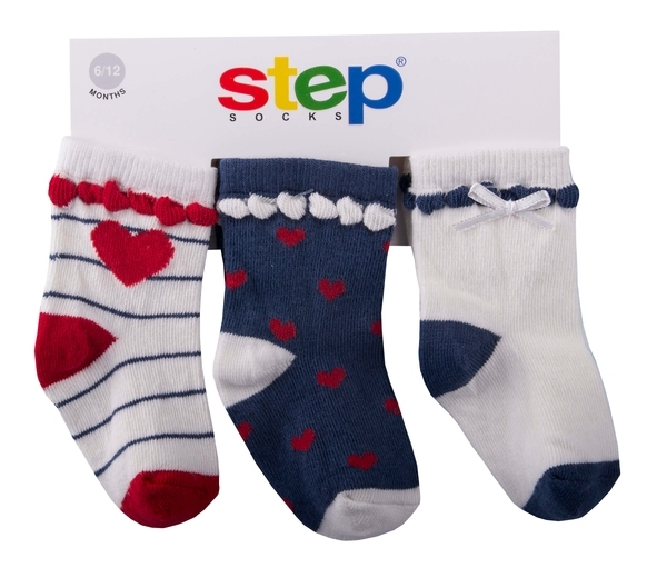 

Носки Step Socks Baby Collection Сердечки, р., 3 пары (1891, Белый;синий