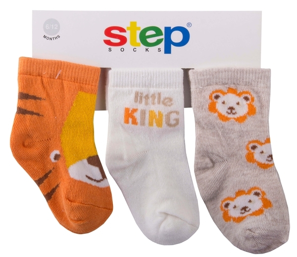 

Носки Step Socks Baby Collection Little King, р., 3 пары (1869, Белый;оранжевый;серый