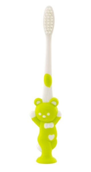 Зубна щітка з присоскою Baby Team Ведмедик, салатовий (7202) - Pampik - 2