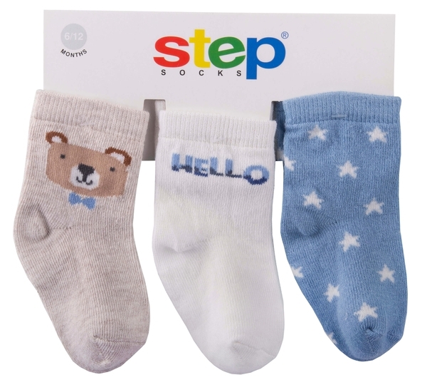 

Носки Step Socks Baby Collection Hello, р., 3 пары (1880, Бежевый;белый;голубой