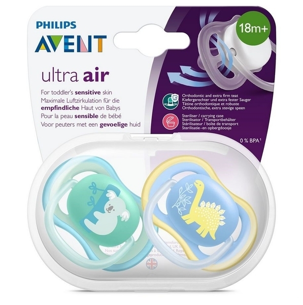 Пустушка для хлопчика Philips Avent Ultra-Air, 18+ міс, 2 шт. (SCF349/11) - Pampik - 4