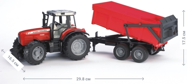 Трактор Bruder Massey Ferguson 7480, c прицепом (02045) - Pampik - 3
