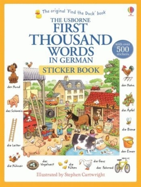 Детская книга Usborne First Thousand Words in German Sticker Book - Pampik