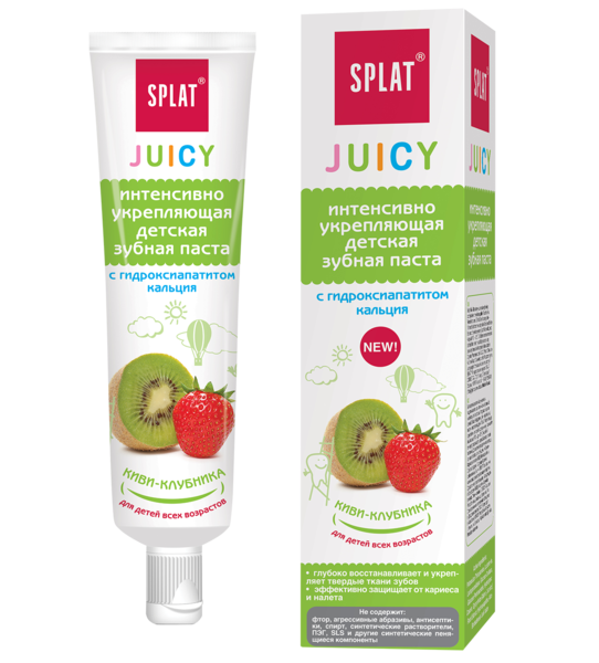 Детская зубная паста Splat Junior Juicy Защита от бактерий и кариеса Киви-Клубника, 35 мл