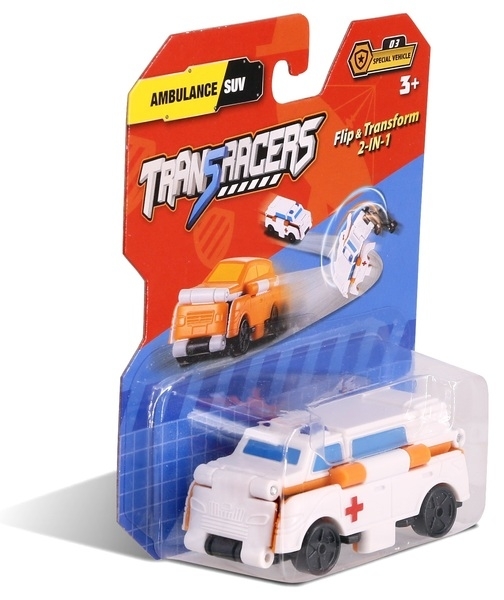 

Машинка-трансформер TransRacers 2-в-1 Скорая помощь & Внедорожник, белый (YW463875-06