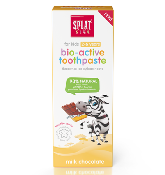 Дитяча зубна паста Splat Kids Захист від бактерій і карієсу Молочний шоколад, 50 мл - Pampik - 4