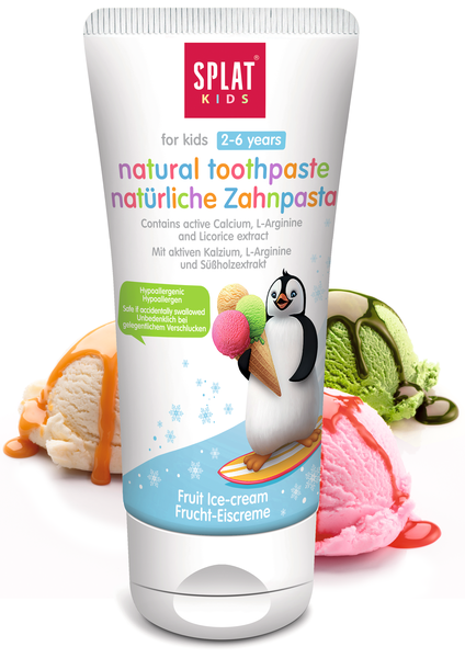 Дитяча зубна паста Splat Kids Захист від бактерій і карієсу Фруктове морозиво, 50 мл - Pampik - 2