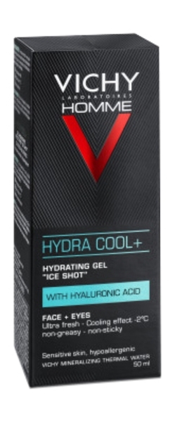 

Увлажняющий гель с охлаждающим эффектом Vichy Homme Hydra Cool+, для лица и контура глаз, 50 мл