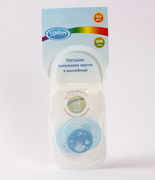Пустушка силіконова Lindo Медузи, кругла, 12+ міс., блакитний (А 31/12+ блак) - Pampik - 3