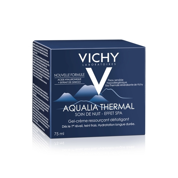 Нічний СПА крем-гель Vichy Aqualia Thermal, для глибокого зволоження шкіри обличчя, 75 мл - Pampik - 2