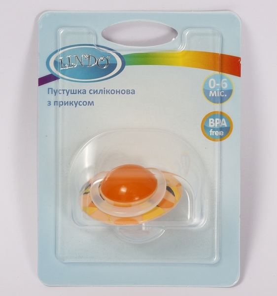 Пустушка силіконова Lindo, анатомічна, 0-6 міс., жовтий (Li402/0-6жов) - Pampik - 3