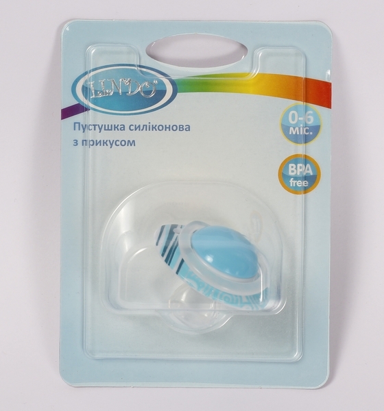Пустушка силіконова Lindo, анатомічна, 0-6 міс., блакитний (Li402/0-6блак) - Pampik - 3
