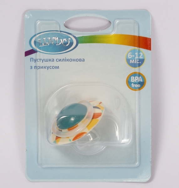 Пустушка силіконова Lindo, анатомічна, 6-12 міс., Зелений (Li402/6-12з) - Pampik - 3