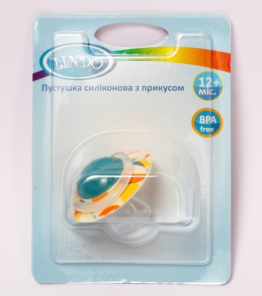 Пустушка силіконова Lindo, анатомічна, 12+ міс., Зелений (Lі402/12+зел) - Pampik - 3