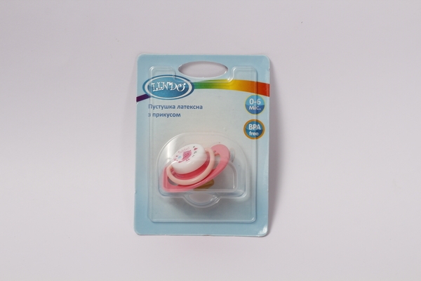Пустушка латексна Lindo, ортодонтична, рожевий (PK 011/0-6рож) - Pampik - 3