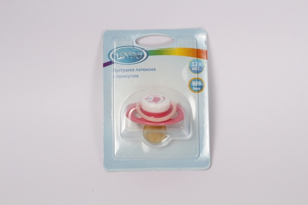 Пустушка латексна Lindo, ортодонтична, рожевий (PK 011/12+пик) - Pampik - 3