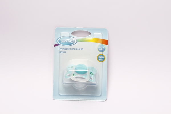 Пустушка силіконова Lindo, кругла, блакитний (LI 406/6-12гол) - Pampik - 4