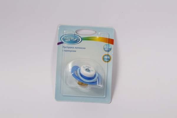 Пустушка латексна Lindo, ортодонтична, блакитний (PK 011/6-12 гол) - Pampik - 3