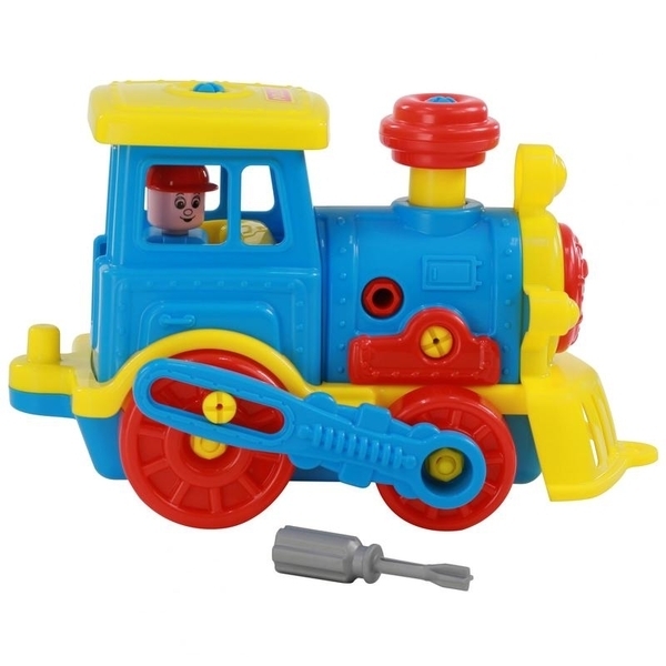 Конструктор Polesie Паровоз, в сіточці, синій (71255-1) - Pampik - 3