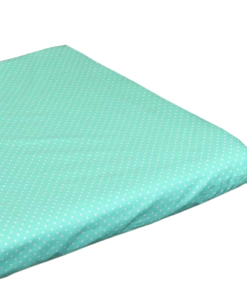 Простыня Руно, на резиновой ленте, бязь, 120х60 см, бирюзовый (918.114_зелений горошок) - Pampik