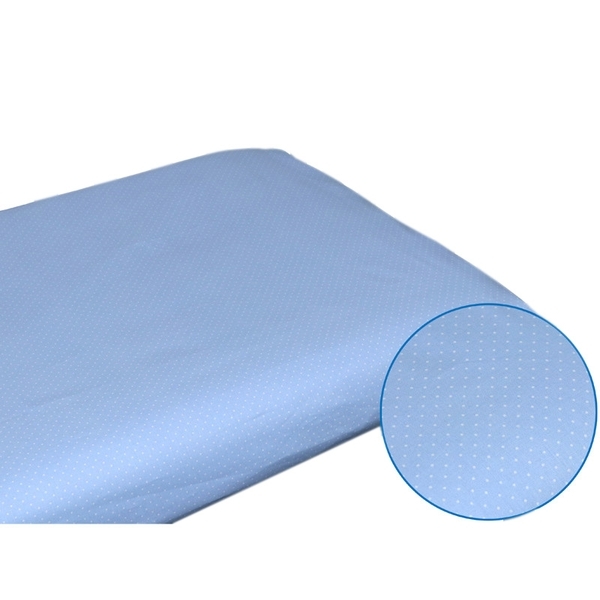 Простыня Руно, на резиновой ленте, бязь, 120х60 см, голубой (918.114_синій горошок) - Pampik