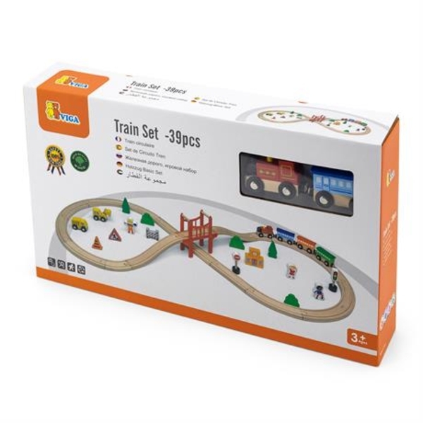 Залізниця Viga Toys, 39 деталей (50266) - Pampik - 3