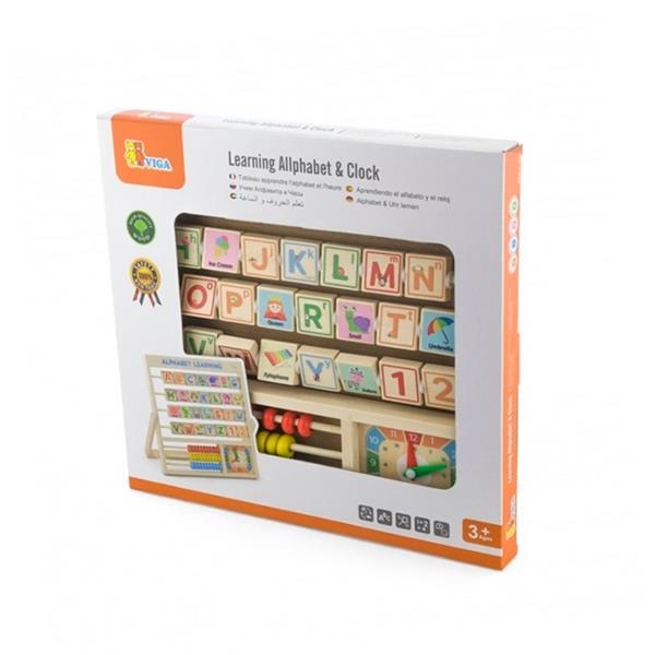 Набір для навчання Viga Toys Алфавіт і годинник (50033) - Pampik - 2