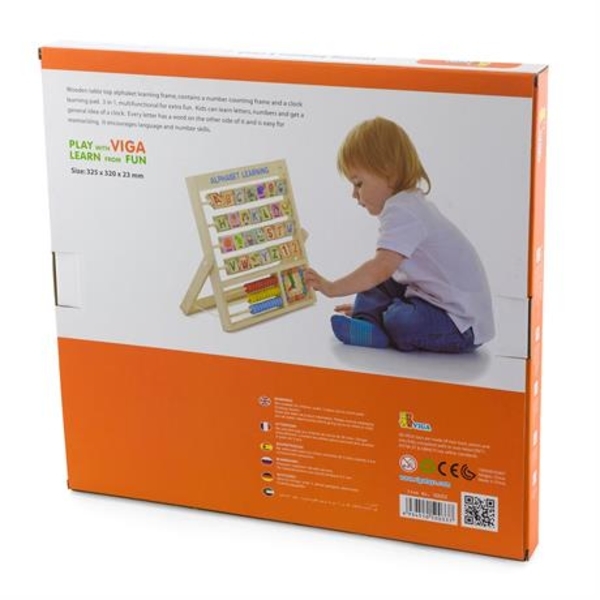 Набір для навчання Viga Toys Алфавіт і годинник (50033) - Pampik - 3