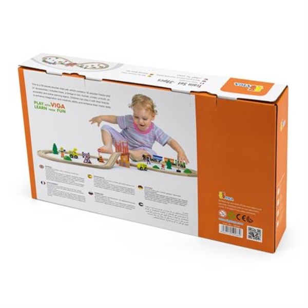 Залізниця Viga Toys, 39 деталей (50266) - Pampik - 4