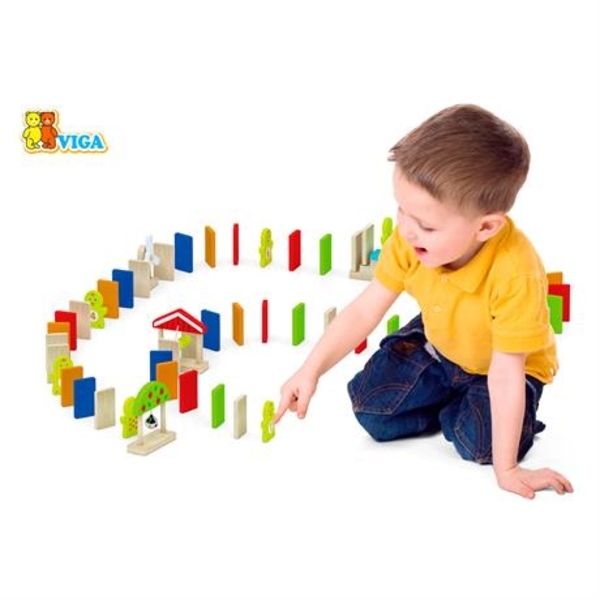 Ігровий набір Viga Toys Доміно, 116 ел. (51620) - Pampik - 2