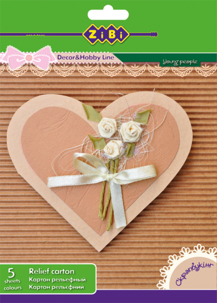 Набор цветного картона для скрапбукинга ZiBi, А5, 5 листов, 5 цветов (ZB.1973) - Pampik