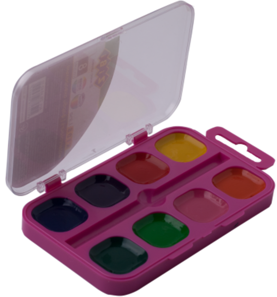 Акварельные краски ZiBi Kids Line, розовая упаковка, 8 цветов (ZB.6542-12) - Pampik - 2