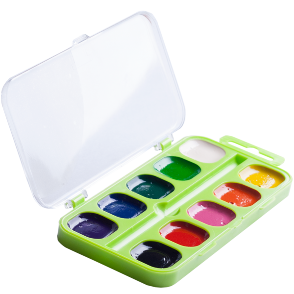 Акварельні фарби ZiBi Kids Line, салатова упаковка, 10 кольорів (ZB.6543-15) - Pampik - 2