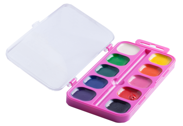 Акварельні фарби ZiBi Kids Line, рожева упаковка, 10 кольорів (ZB.6543-12) - Pampik - 2