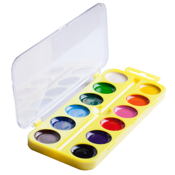 Акварельные краски ZiBi Kids Line, желтая упаковка, 12 цветов (ZB.6544-15) - Pampik - 2