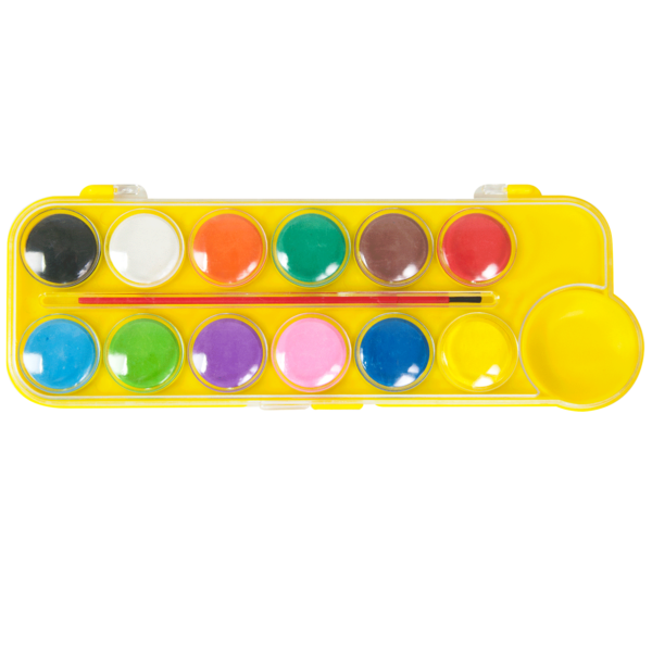 Акварельні фарби ZiBi, жовта упаковка, 12 кольорів (ZB.6559-08) - Pampik - 2