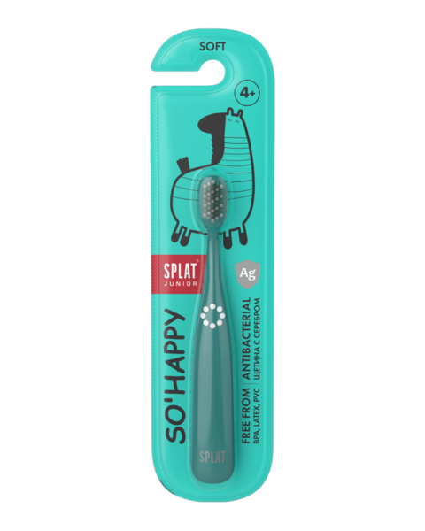 Інноваційна антибактеріальна зубна щітка Splat Junior для дітей від 4 років, м'яка, бірюзовий - Pampik - 2