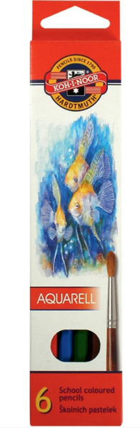 Олівці кольорові Koh-i-Noor Mondeluz Рибки, 6 шт. (3715_p) - Pampik