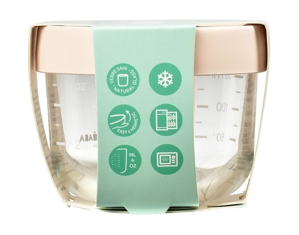 Контейнер скляний для зберігання Beaba Babycook, 150 мл, рожевий (912649) - Pampik - 2